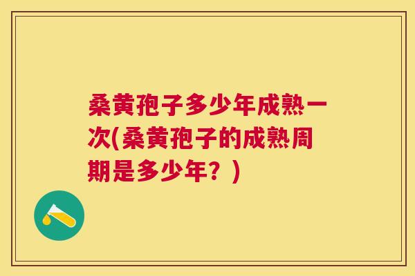 桑黄孢子多少年成熟一次(桑黄孢子的成熟周期是多少年？)