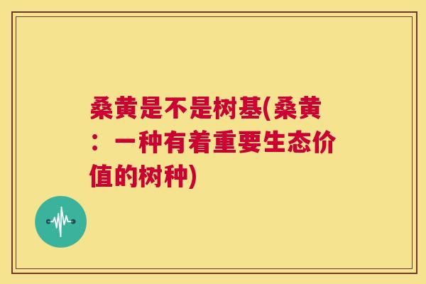 桑黄是不是树基(桑黄：一种有着重要生态价值的树种)