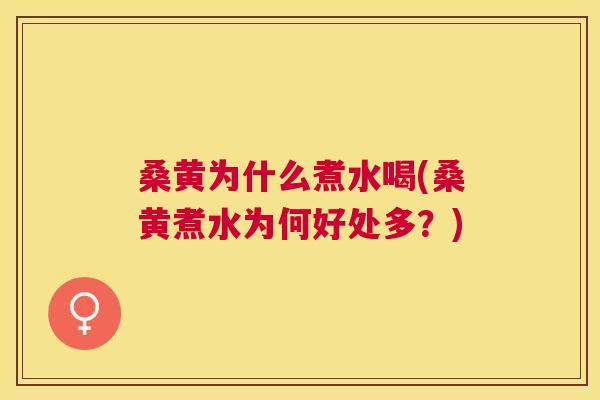 桑黄为什么煮水喝(桑黄煮水为何好处多？)