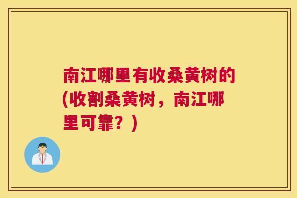 南江哪里有收桑黄树的(收割桑黄树,南江哪里可靠?) 南江哪里有收桑黄树的(收割桑黄树,南江哪里可靠?)