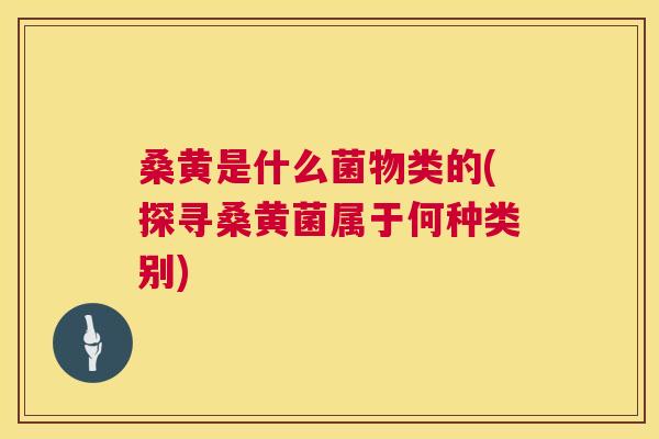 桑黄是什么菌物类的(探寻桑黄菌属于何种类别) 桑黄是什么菌物类的(探寻桑黄菌属于何种类别)