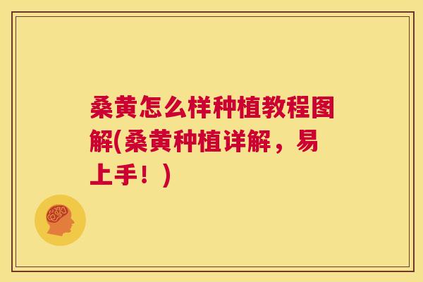 桑黄怎么样种植教程图解(桑黄种植详解，易上手！)