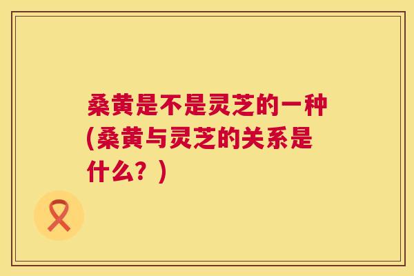 桑黄是不是灵芝的一种(桑黄与灵芝的关系是什么?) 桑黄是不是灵芝的一种(桑黄与灵芝的关系是什么?)