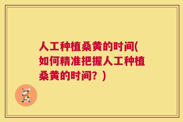 人工种植桑黄的时间(如何精准把握人工种植桑黄的时间?) 人工种植桑黄的时间(如何精准把握人工种植桑黄的时间?)