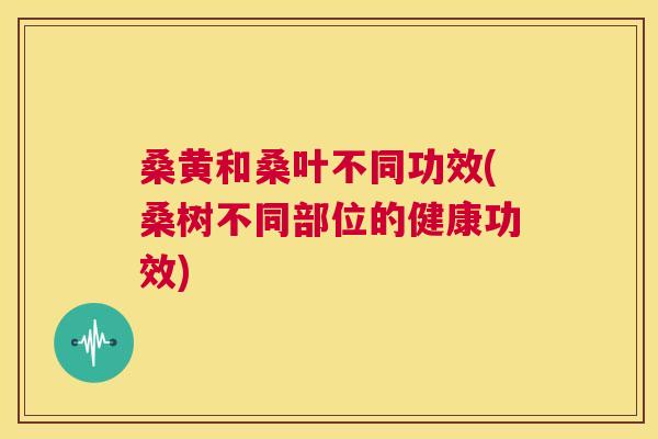 桑黄和桑叶不同功效(桑树不同部位的健康功效) 桑黄和桑叶不同功效(桑树不同部位的健康功效)