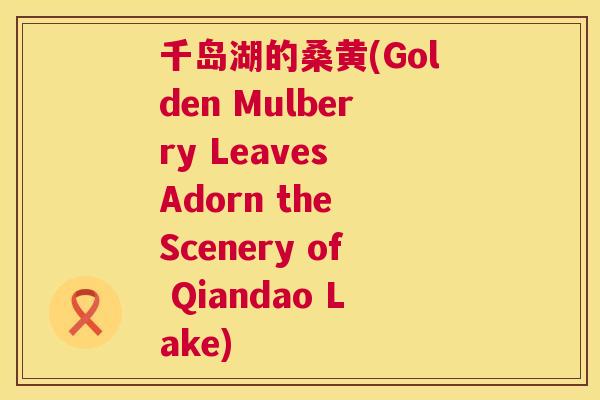 千岛湖的桑黄(Golden Mulberry Leaves Adorn the Scenery of Qiandao Lake) 千岛湖的桑黄(Golden Mulberry Leaves Adorn the Scenery of Qiandao Lake)