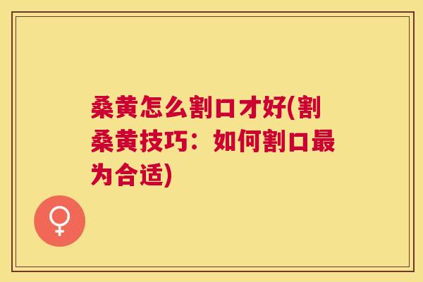 桑黄怎么割口才好(割桑黄技巧:如何割口为合适) 桑黄怎么割口才好(割桑黄技巧:如何割口为合适)