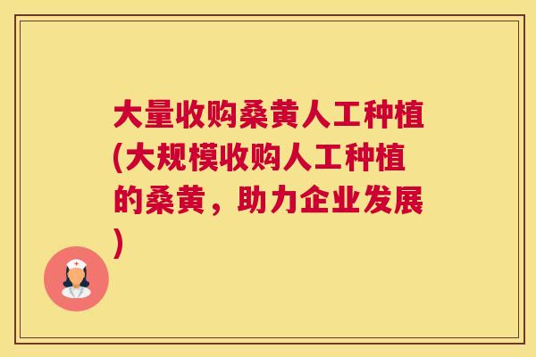 大量收购桑黄人工种植(大规模收购人工种植的桑黄,助力企业发展) 大量收购桑黄人工种植(大规模收购人工种植的桑黄,助力企业发展)