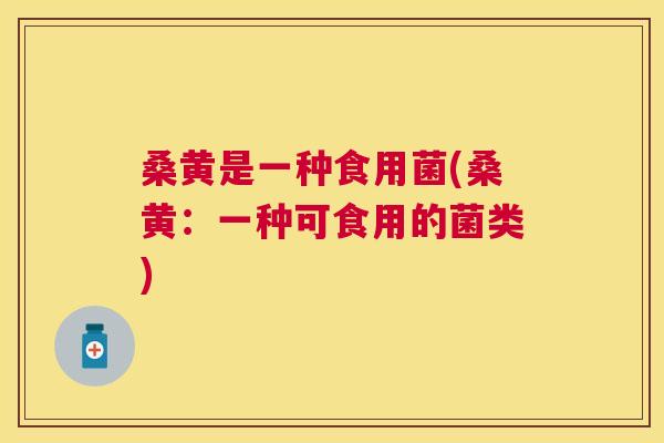 桑黄是一种食用菌(桑黄:一种可食用的菌类) 桑黄是一种食用菌(桑黄:一种可食用的菌类)