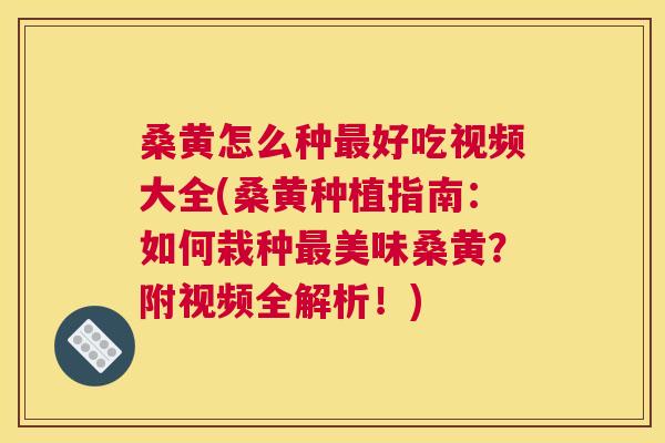 桑黄怎么种好吃视频大全(桑黄种植指南:如何栽种美味桑黄?附视频全解析!) 桑黄怎么种好吃视频大全(桑黄种植指南:如何栽种美味桑黄?附视频全解析!)