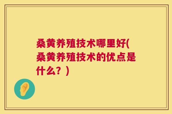 桑黄养殖技术哪里好(桑黄养殖技术的优点是什么?) 桑黄养殖技术哪里好(桑黄养殖技术的优点是什么?)