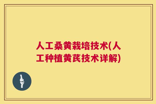 人工桑黄栽培技术(人工种植黄芪技术详解) 人工桑黄栽培技术(人工种植黄芪技术详解)