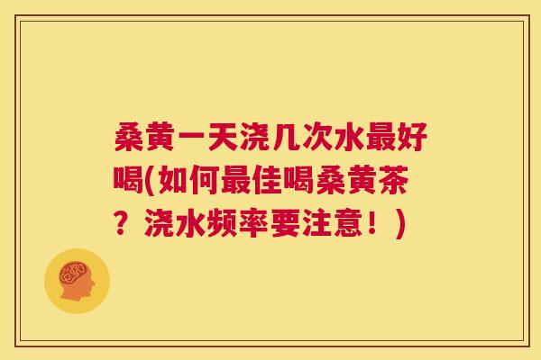桑黄一天浇几次水好喝(如何佳喝桑黄茶?浇水频率要注意!) 桑黄一天浇几次水好喝(如何佳喝桑黄茶?浇水频率要注意!)