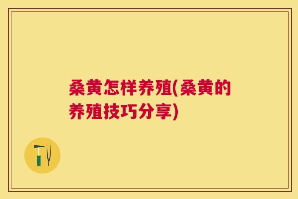 桑黄怎样养殖(桑黄的养殖技巧分享) 桑黄怎样养殖(桑黄的养殖技巧分享)