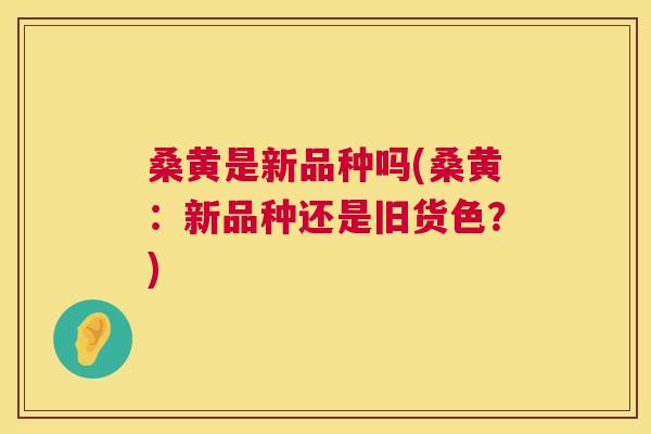 桑黄是新品种吗(桑黄:新品种还是旧货色?) 桑黄是新品种吗(桑黄:新品种还是旧货色?)