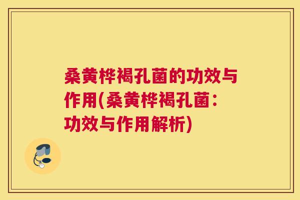 桑黄桦褐孔菌的功效与作用(桑黄桦褐孔菌:功效与作用解析) 桑黄桦褐孔菌的功效与作用(桑黄桦褐孔菌:功效与作用解析)