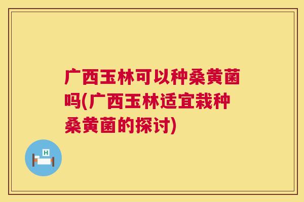 广西玉林可以种桑黄菌吗(广西玉林适宜栽种桑黄菌的探讨) 广西玉林可以种桑黄菌吗(广西玉林适宜栽种桑黄菌的探讨)