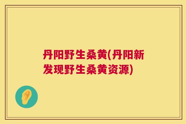 丹阳野生桑黄(丹阳新发现野生桑黄资源) 丹阳野生桑黄(丹阳新发现野生桑黄资源)