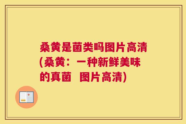 桑黄是菌类吗图片高清(桑黄:一种新鲜美味的真菌 图片高清) 桑黄是菌类吗图片高清(桑黄:一种新鲜美味的真菌 图片高清)