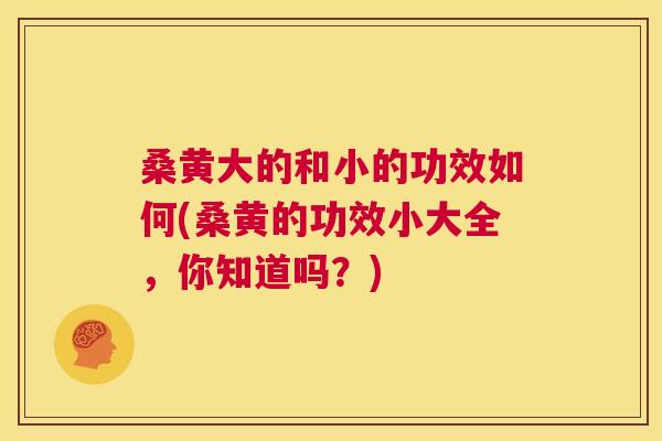 桑黄大的和小的功效如何(桑黄的功效小大全,你知道吗?) 桑黄大的和小的功效如何(桑黄的功效小大全,你知道吗?)