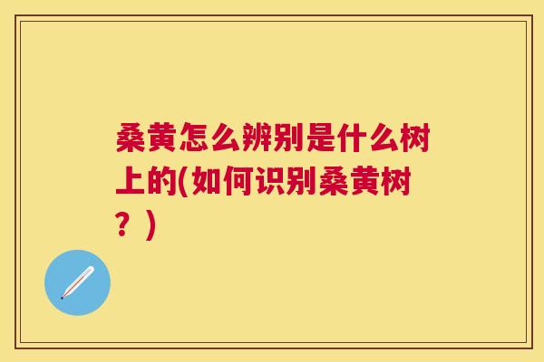 桑黄怎么辨别是什么树上的(如何识别桑黄树?) 桑黄怎么辨别是什么树上的(如何识别桑黄树?)