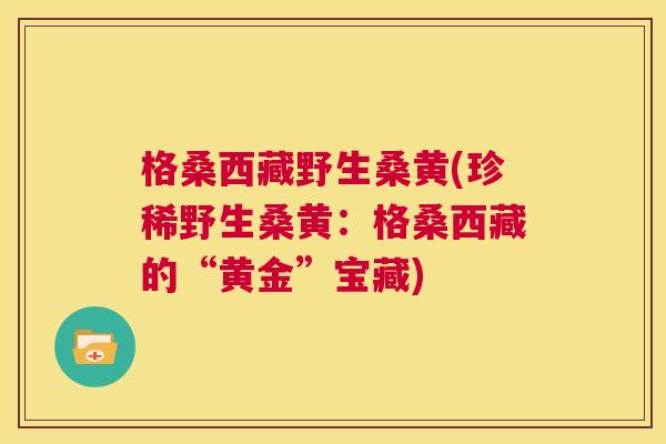 格桑西藏野生桑黄(珍稀野生桑黄:格桑西藏的“黄金”宝藏) 格桑西藏野生桑黄(珍稀野生桑黄:格桑西藏的“黄金”宝藏)
