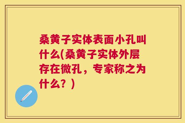 桑黄子实体表面小孔叫什么(桑黄子实体外层存在微孔,专家称之为什么?) 桑黄子实体表面小孔叫什么(桑黄子实体外层存在微孔,专家称之为什么?)