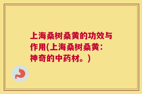 上海桑树桑黄的功效与作用(上海桑树桑黄:神奇的材。) 上海桑树桑黄的功效与作用(上海桑树桑黄:神奇的材。)
