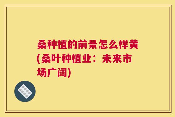 桑种植的前景怎么样黄(桑叶种植业:未来市场广阔) 桑种植的前景怎么样黄(桑叶种植业:未来市场广阔)