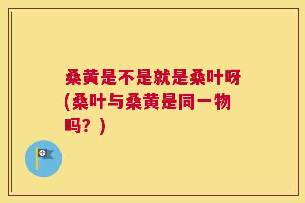 桑黄是不是就是桑叶呀(桑叶与桑黄是同一物吗?) 桑黄是不是就是桑叶呀(桑叶与桑黄是同一物吗?)