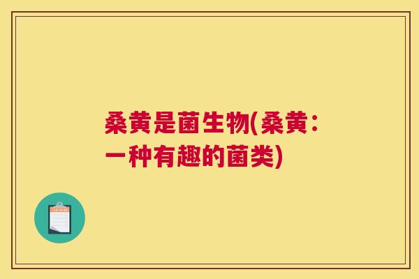 桑黄是菌生物(桑黄:一种有趣的菌类) 桑黄是菌生物(桑黄:一种有趣的菌类)