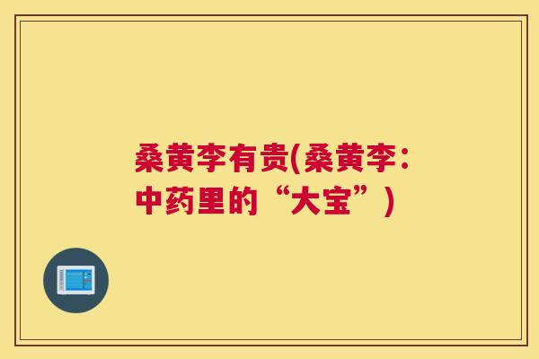 桑黄李有贵(桑黄李：里的“大宝”)