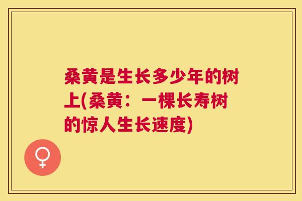 桑黄是生长多少年的树上(桑黄:一棵长寿树的惊人生长速度) 桑黄是生长多少年的树上(桑黄:一棵长寿树的惊人生长速度)