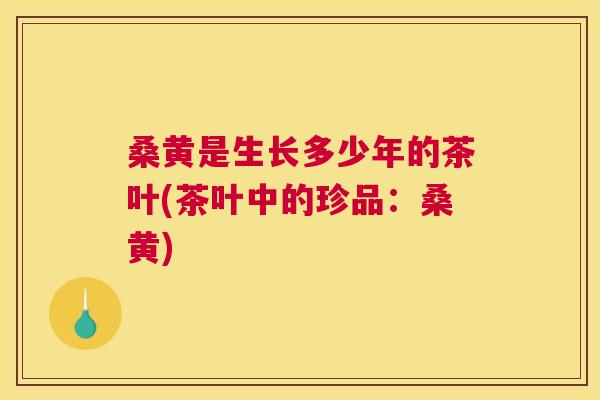 桑黄是生长多少年的茶叶(茶叶中的珍品:桑黄) 桑黄是生长多少年的茶叶(茶叶中的珍品:桑黄)
