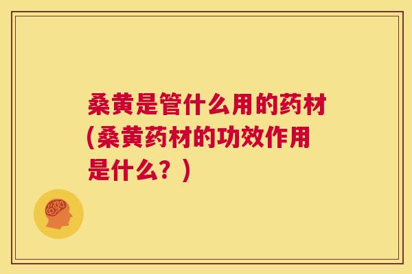 桑黄是管什么用的药材(桑黄药材的功效作用是什么？)