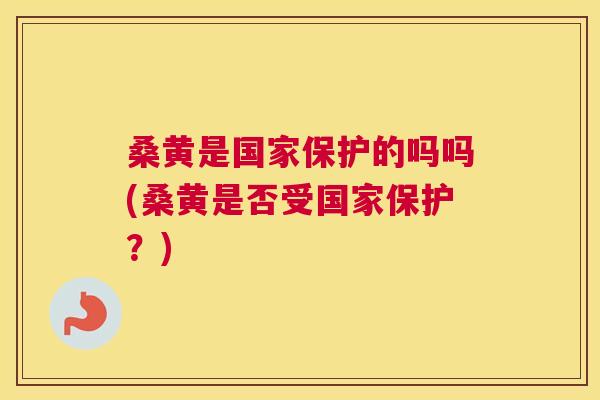 桑黄是国家保护的吗吗(桑黄是否受国家保护?) 桑黄是国家保护的吗吗(桑黄是否受国家保护?)