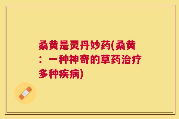 桑黄是灵丹妙药(桑黄:一种神奇的草药多种) 桑黄是灵丹妙药(桑黄:一种神奇的草药多种)