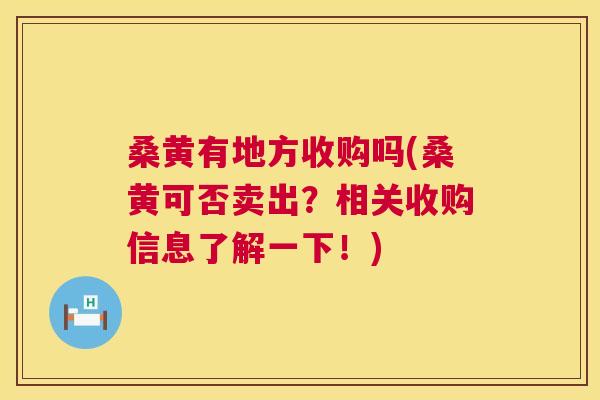 桑黄有地方收购吗(桑黄可否卖出？相关收购信息了解一下！)