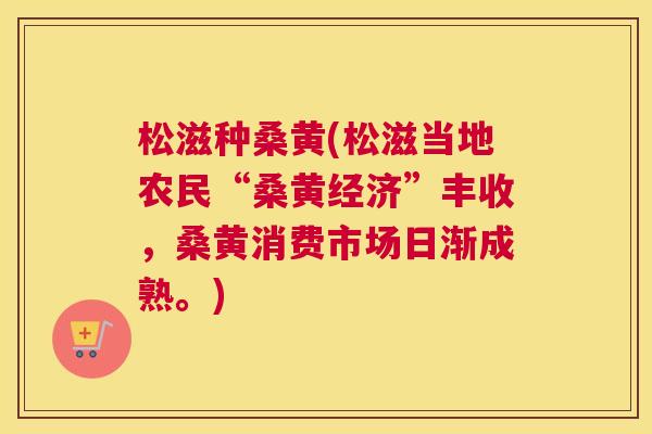 松滋种桑黄(松滋当地农民“桑黄经济”丰收，桑黄消费市场日渐成熟。)