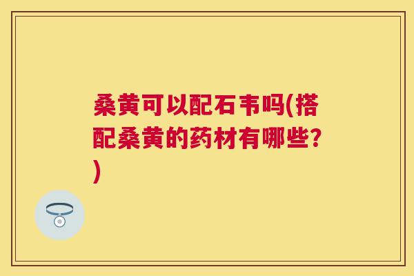 桑黄可以配石韦吗(搭配桑黄的药材有哪些?) 桑黄可以配石韦吗(搭配桑黄的药材有哪些?)