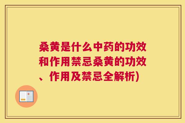 桑黄是什么的功效和作用禁忌桑黄的功效、作用及禁忌全解析)