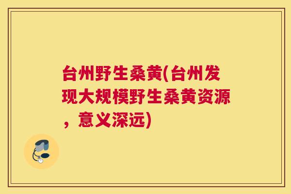 台州野生桑黄(台州发现大规模野生桑黄资源,意义深远) 台州野生桑黄(台州发现大规模野生桑黄资源,意义深远)