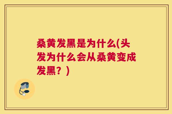 桑黄发黑是为什么(头发为什么会从桑黄变成发黑?) 桑黄发黑是为什么(头发为什么会从桑黄变成发黑?)