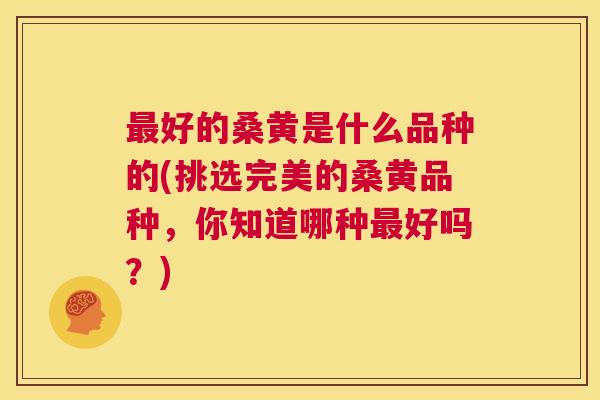 好的桑黄是什么品种的(挑选完美的桑黄品种,你知道哪种好吗?) 好的桑黄是什么品种的(挑选完美的桑黄品种,你知道哪种好吗?)