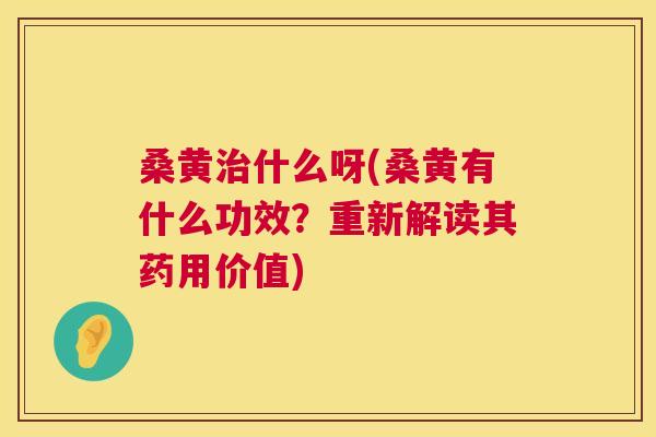桑黄什么呀(桑黄有什么功效?重新解读其药用价值) 桑黄什么呀(桑黄有什么功效?重新解读其药用价值)