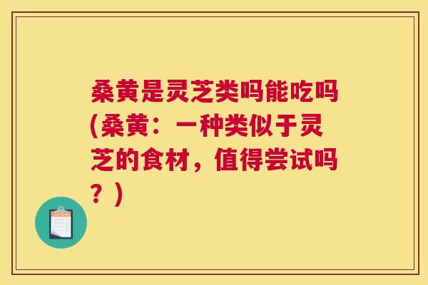 桑黄是灵芝类吗能吃吗(桑黄:一种类似于灵芝的食材,值得尝试吗?) 桑黄是灵芝类吗能吃吗(桑黄:一种类似于灵芝的食材,值得尝试吗?)
