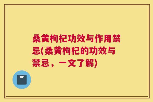 桑黄枸杞功效与作用禁忌(桑黄枸杞的功效与禁忌，一文了解)