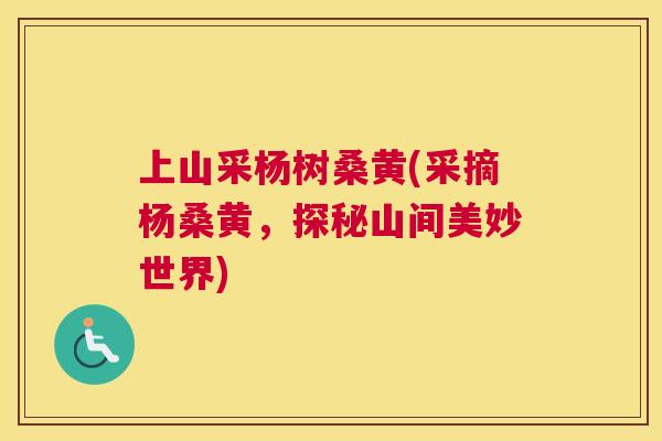 上山采杨树桑黄(采摘杨桑黄,探秘山间美妙世界) 上山采杨树桑黄(采摘杨桑黄,探秘山间美妙世界)