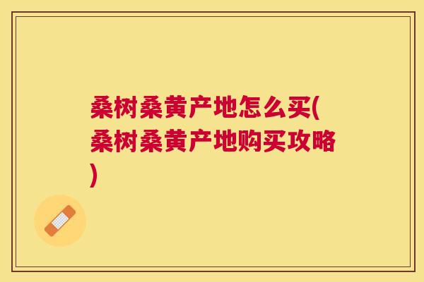 桑树桑黄产地怎么买(桑树桑黄产地购买攻略) 桑树桑黄产地怎么买(桑树桑黄产地购买攻略)