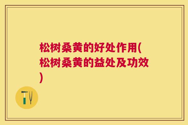 松树桑黄的好处作用(松树桑黄的益处及功效) 松树桑黄的好处作用(松树桑黄的益处及功效)